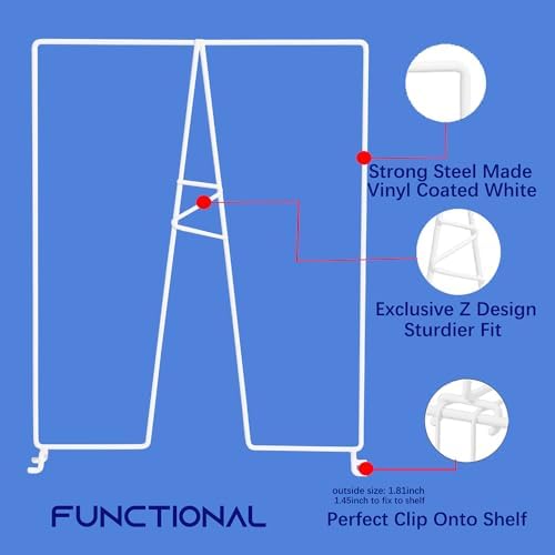 Wire Shelf Dividers, White, 12" Deep, 16" Height, 4 Pack - Image 3