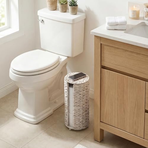 StorageWorks Toilet Paper Storage with Lid, Toilet Paper Holder Stand - Image 6
