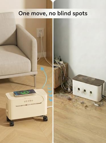 2-Tier Rolling Cable Management Box with Wheels (Large) – Mobile Power Strip Hider & Cord Organizer – Under Desk Wire Concealer & Charging Station Organizer – Baby & Pet Proof Safety (Matcha Green) - Image 5