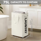 Goodpick 2-Pack Laundry Hamper with Wheels & Wash Bag for College Dorm, 75L - Image 4
