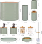 10 PCS Green Bathroom Accessories Set with Trash Can Bathroom Accessory - Image 2