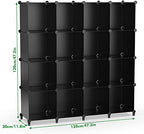 HOMIDEC Closet Organizers and Storage, 16 Cube Storage Organizer, Closet Organizer Bookshelf Cubes Shelves for Clothes, Bedroom, Kids Room, Bathroom, Wardrobe, Garment Racks, Black - Image 6