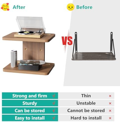 WALI 2 Tier Floating TV Wall Shelf for Projector, DVD Player - Image 5
