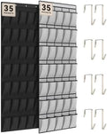 dodowin Over Door Shoe Organizers, 2 Pack, 35 Pockets Each, Black/Grey by dodowin