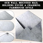 Yaocom 2 Pcs Galvanized Metal Envelope, Wall Mail Organizer Holder - Image 2