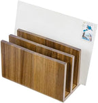 MyGift 3 Slot Premium Acacia Solid Wood Mail Holder, Entryway Countertop Letter Organizer, Office Desktop File Sorter, Bill Divider, Envelope Storage Bin - Image 4