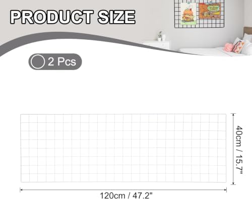 PATIKIL Wire Grid Panels Gridwall Panel 47" x 16" White 2Pcs - Image 2