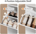White Hidden Shoe Storage Cabinet for Entryway with 2 Flip Drawers - Image 4