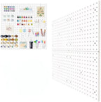 FZK Plastic Pegboard Wall Organizer Kit, 12x12, 4 Pack, White by FZK