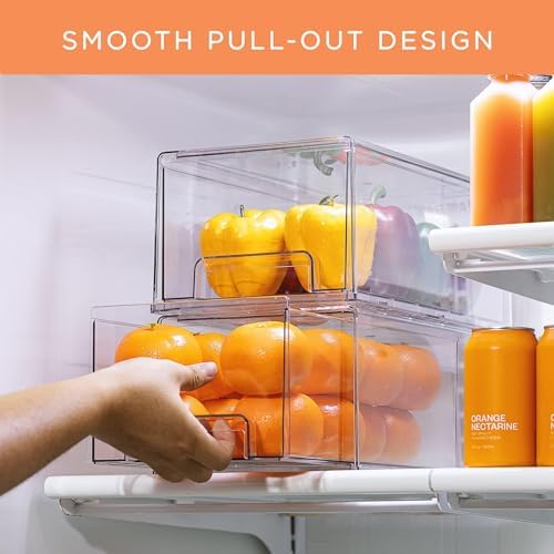 Sorbus Clear Storage Drawers for Refrigerator (Wide + Narrow Deep, 6 Pack) - Image 4
