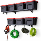 StoreYourBoard Garage Wall Shelf, 1x4 ft, Holds 400 lb, 6 Hooks, 2 Pack by StoreYourBoard