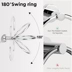 Polished Chrome Bathroom Hardware Accessories Set 5 Piece, Stainless Steel Bath Towel Bar Set 24 Inch,Toilet Paper Holder,Towel Ring Holder,Towel Rack Set,Gold Bathroom Accessories Kit Silver - Image 5