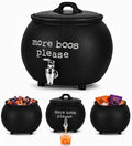 Black Ceramic Cauldron Beverage Dispenser & Candy Bowl With Easy Flow Spigot & Lid / “More Boos Please” Halloween Drink Dispenser Great For Parties, Bars & Daily Use 1.5 Gallon by MosJos