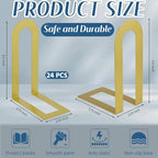 Chunful 24 Pcs Gold Metal BookEnds Shelves, 5.5 x 3.75 x 2.25 in - Image 3