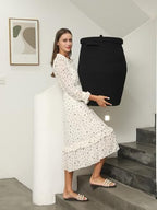 26"x20" Extra Large Tall Woven Laundry Basket with Lid, Cotton Rope Blanket Storage Basket, Freestanding Decorative Bin for Bedroom Living Room, Black - Image 2