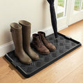 tchdio 2 Pack Rubber Boot Set, Non Slip Shoe Tray for Entryway, Multipurpose Boot Mat Tray, Durable Entryway Mud Mat for Front Door, 16x27.5 Inches by Tchdio