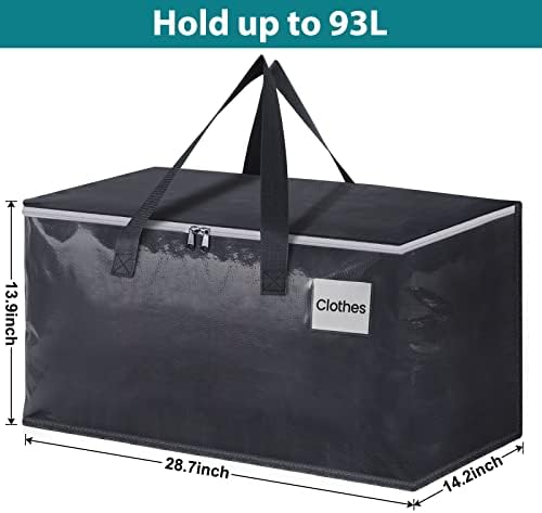 Fabspace Heavy Duty Moving Bags, 93L Collapsible Storage Totes, 10-Pack - Image 2