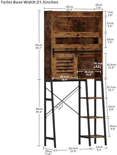 IRONCK Over The Toilet Storage Cabinet with Sliding Barn Door - Image 3