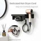 Hair Dryer Holder Wall Mount for Dyson, Blow Dryer Holder Compatible with Dyson Accessories, Stainless Steel Hair Dryer Stand Holds Up to 5 Attachments, Bathroom, Black - Image 5