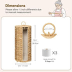 GRANNY SAYS Wicker Free Standing Toilet Paper Holder Stand with Storage - Image 7