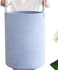 80L Large Blue Hamper Tall Woven Laundry Basket by MOJOSCEND