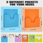 MFTEK Magnetic File Holder 6 Pockets Paper Holder, Hanging File Organizer Office Supplies Storage for Cabinets, Whiteboard, Magnetic Mail Letter Folder for Refrigerator (Classic Color-Mix) - Image 2