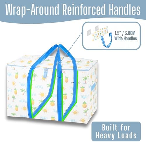 VENO 6 Pack Heavy Duty Moving Bags, Extra Large Storage Bags with Reinforced Handles & Strong Zippers, Foldable & Reusable Moving Box Alternative for Clothes & Dorm Storage - Image 3