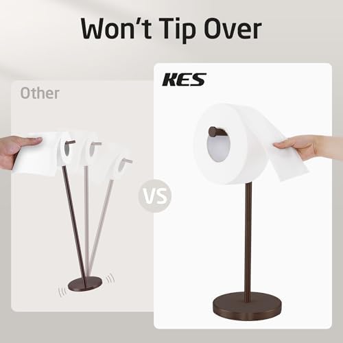KES Bronze Toilet Paper Holder Stand, Heavy Base, 18/8 Stainless Steel - Image 2