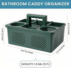 KMV Dorm Room Portable Shower Caddy with Adjustable Compartments - Ventilated Drainage Design with Handles, Perfect Toiletries Organizer for College Dorms-green - Image 4
