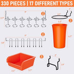 INCLY 330PCS Upgraded Pegboard Accessories Organizer Kit with Bins & Cups - Image 5