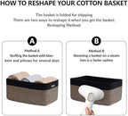 MiniArk Large Storage Baskets for Shelves, 17 x 13 x 7.5” Closet Organizers Bins for Clothes Blanket Towels, Baby Nursery, Toy Baskets Box, Woven Rope Baskets, 2 Packs Woven Brown - Image 7