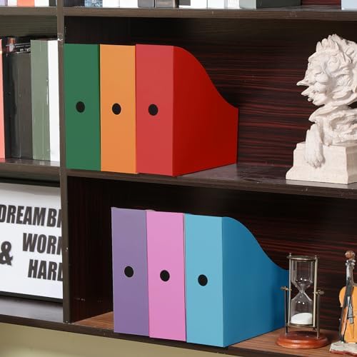 Colarr 48 Pcs Cardboard Magazine File Holder Book Bins, Bright Color - Image 6