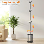 Coat Rack Freestanding, Hat Rack Hall Tree Coat Hanger Umbrella Stand for Entryway, Black Coat Rack with Umbrella Holder, Tree Stand Corner Hall Tree Rack for Hat, Umbrella, Purse, Bag, Clothes - Image 7