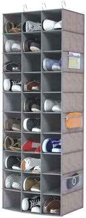 Libeder 30 Section Hanging Shoe Organizer & Storage for Closet,Heather Grey by Libeder