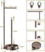 KASUNTO Toilet Paper Holder for Bathroom, Heavy Weighted Metal Free Standing Toilet Paper Holder Stand with Crystal Ball, Toilet Paper Roll Stand for Bathroom Accessories (Oil Rubbed Bronze) - Image 2