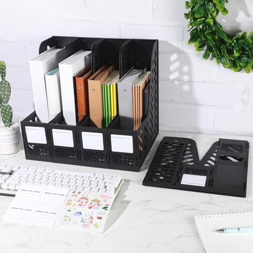 Glenmal 6 Pcs Magazine File Holder Collapsible Desktop Organizer, Black - Image 5