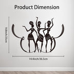 WADORN African Tribal Women Metal Toilet Paper Holder, Ethnic Dance Decorative Metal Toilet Paper Storage for Extra 8 Rolls Black Freestanding Rustic Wall Mounted Organizer for Restroom Bathroom - Image 2