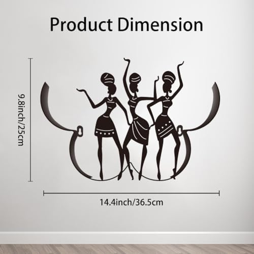 WADORN African Tribal Women Metal Toilet Paper Holder, Ethnic Dance Decorative Metal Toilet Paper Storage for Extra 8 Rolls Black Freestanding Rustic Wall Mounted Organizer for Restroom Bathroom - Image 2