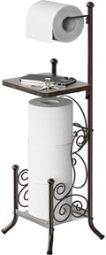 Simple Houseware English Style Toilet Paper Stand Holder w/Woodtop, Bronze by SimpleHouseware
