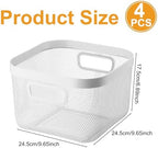 MorningRo 4 Pack White Metal Mesh Basket with Handles, Medium - Image 2