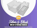 YBM Home Kitchen Pantry Organizer Mesh Wire Storage Basket for Shelves, and Cabinets, Multipurpose Steel Wire Basket for Organizing Office, Household, and Laundry, 12.1 x 7.87 x 5.87 in, Pack of 6 - Image 2