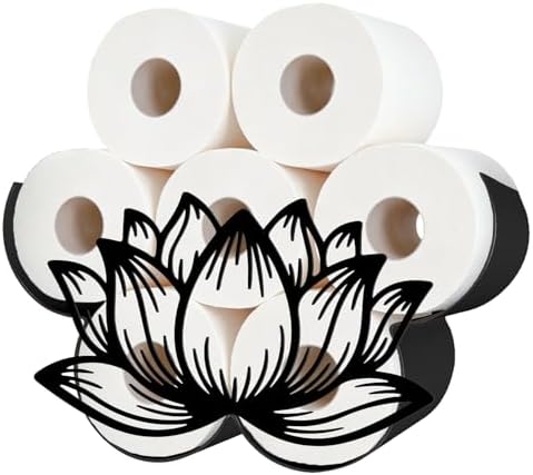 Lotus Toilet Paper Holder Wall Mount/Stand for Extra 8 Rolls by WHIMSTITCH