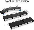 FITUEYES Dual Monitor Stand Riser, Adjustable Length and Angle, Black - Image 4