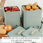 Beautiful Potato and Onion Storage Container Set - Food Safe Metal Bins - Image 7