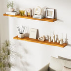 Organic Wavy Edge Floating Shelves,Hidden Brackets,2 Pack 48 in - Image 2