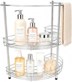 2027 New Pedestal Sink Organizer, 2-Tier Freestanding Stainless Steel Rack by Unknown