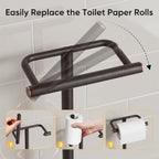 BESy Toilet Paper Holder Stand Bathroom Tissue Free Standing Bronze - Image 7