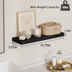 Fixwal Floating Shelves for Wall Decor (Black, Set of 4, 15.7 Inch) - Image 3