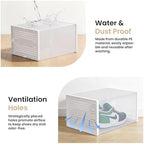 HealSmart 15-Pack Large Shoe Storage Boxes, Stackable Plastic Shoe Organizer with Lids, Large Shoe Rack & Storage Containers for Closet, Under Bed, Entryway, White - Image 6