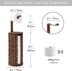 GRANNY SAYS Wicker Free Standing Toilet Paper Holder Stand with Storage - Image 3